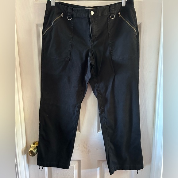 Old Navy Women’s Black Pants with lace up on side of legs - Picture 1 of 7